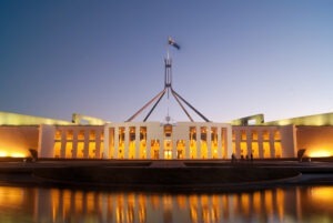 Canberra Australian Parliament House Sunset