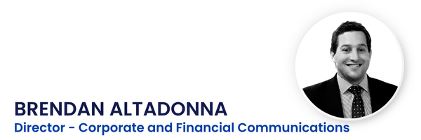 Brendan Altadonna, Director, Corporate and Financial Communications